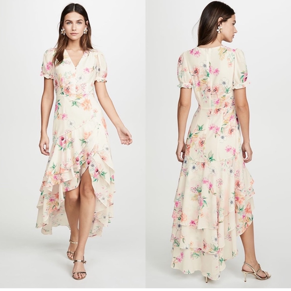Yumi Kim Dalia Maxi Dress• floral high- low ruffle